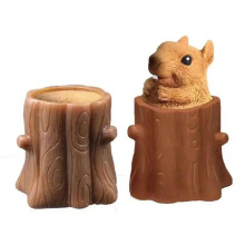 wholesale funny squeeze stress relief toy decompression evil squirrel cup fun fidget sensory toys